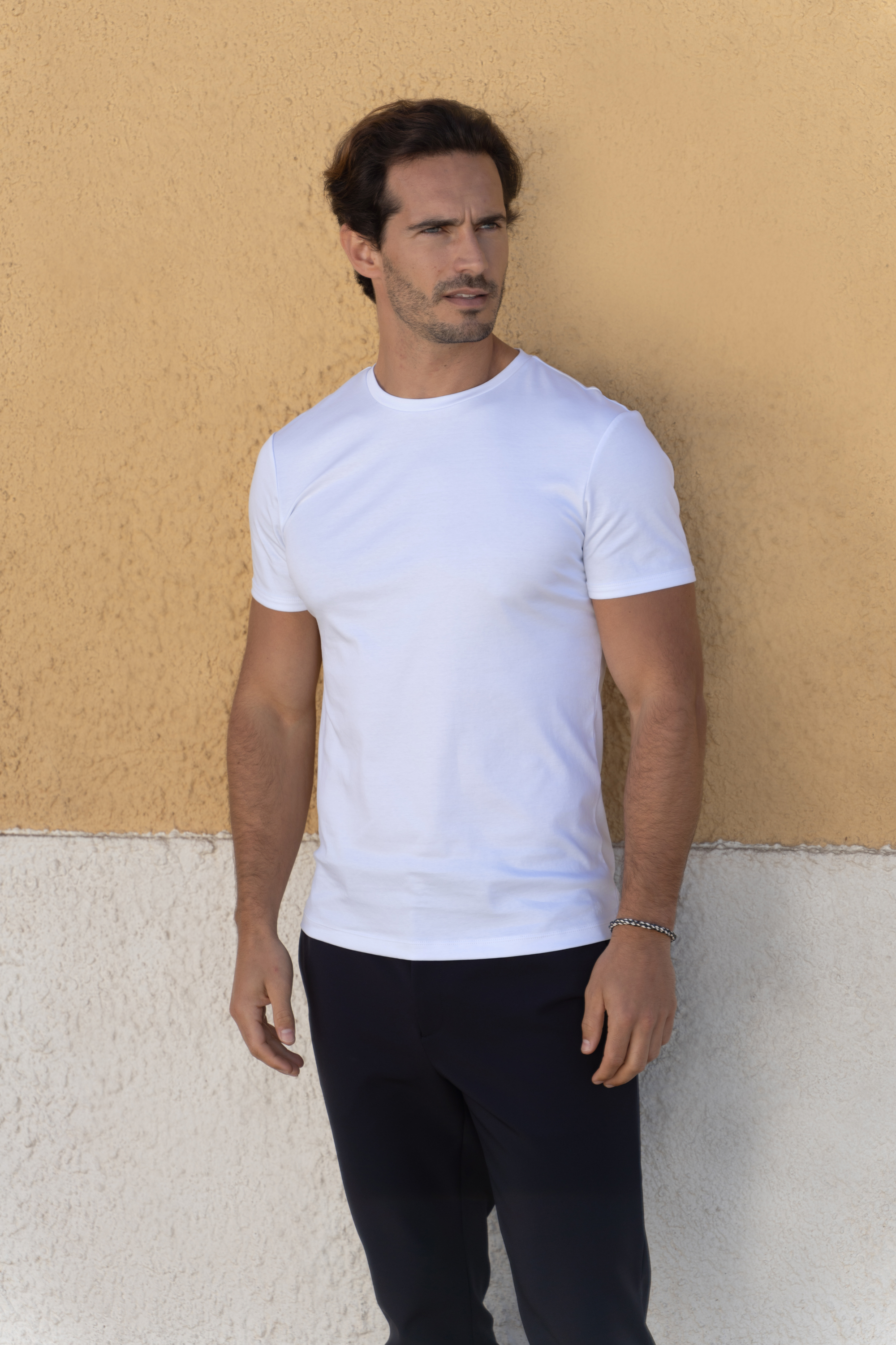 Essential white cotton t-shirt embodying luxury craftsmanship and refined quality